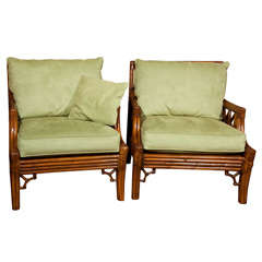 Pair  Bamboo Club  Chairs