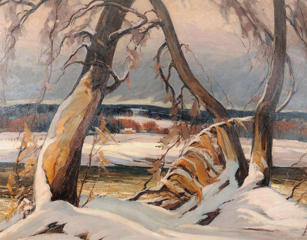 Leonard Brooks(19112011) 1942 Winter Landscape Oil On Canvas at 1stdibs