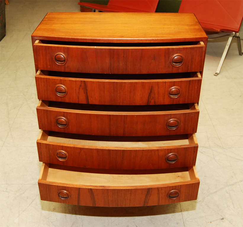 Danish Bowfront Chest of Drawers
