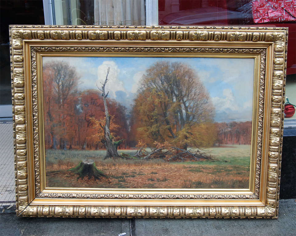 Thorvald Niss is one of Denmark's foremost 19th century landscape painters and is featured in most Scandinavian museums and art books as a forerunner of impressionism in the North. The painting featured here is a beautifully executed fall landscape.