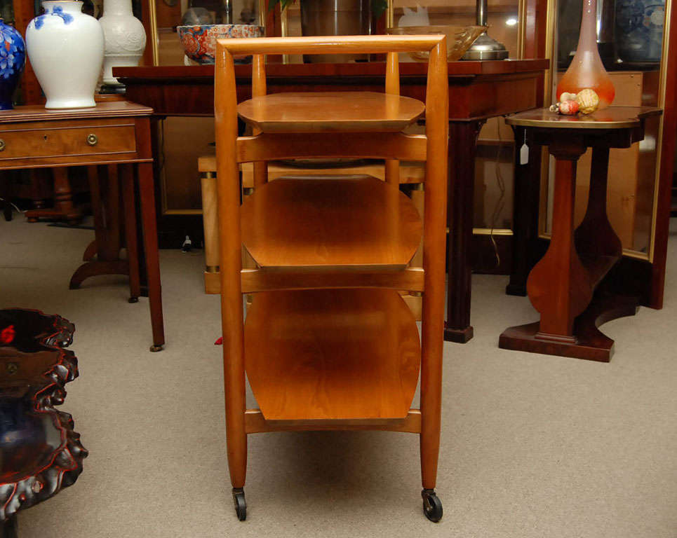 Mid-20th Century Three tier birch wood trolley