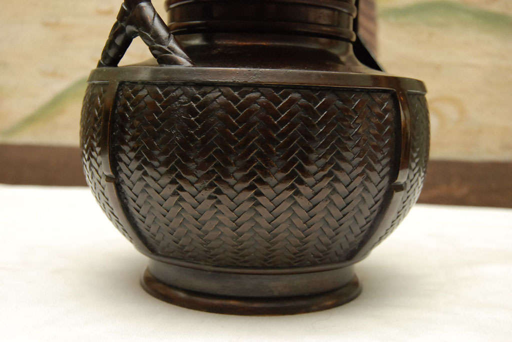 Japanese Bronze Ikebana Basket 2