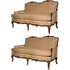Vintage Pair of French Provincial Style Settees
