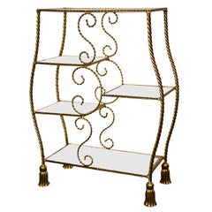 Hollywood Regency Style Gilt Brass Etagere by Jansen