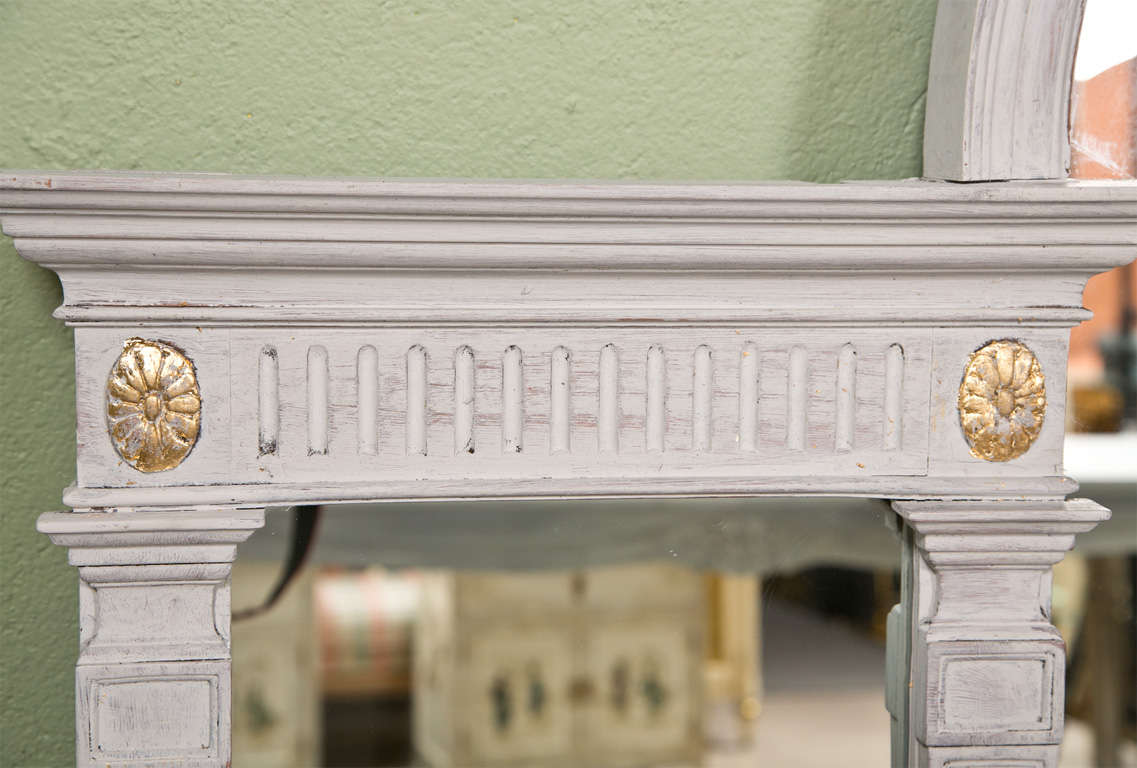 An Antiques Swedish Paint Decorated Mirror