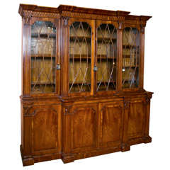 19th. Century English Bookcase Breakfront Cabinet