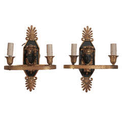 Antique Pair of Empire Oval Sconces