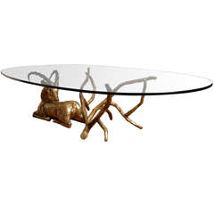 Important Oval Coffee Table by J. Duval-Brasseur