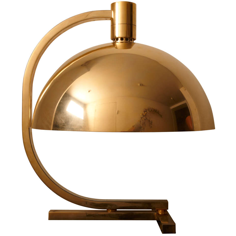 Important Gilt Brass Table Lamp by F. Albini, F. Helg, A. Piva