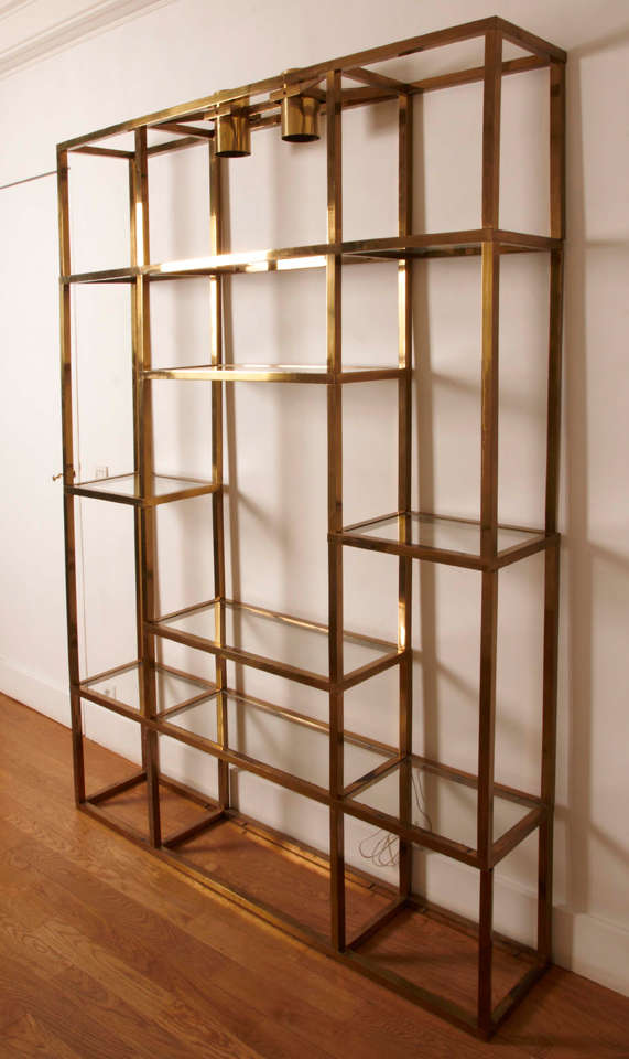 Large gilt brass shelves or bookcase. at 1stDibs