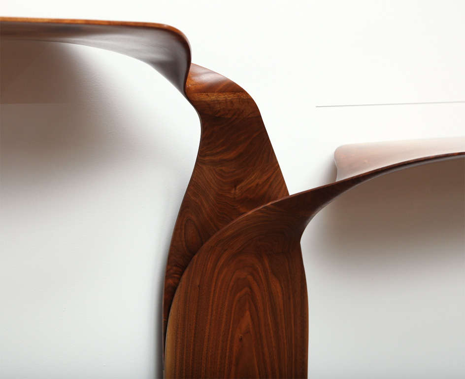 Carol Egan, Hand-Carved Walnut Console, USA, 2012 For Sale 2