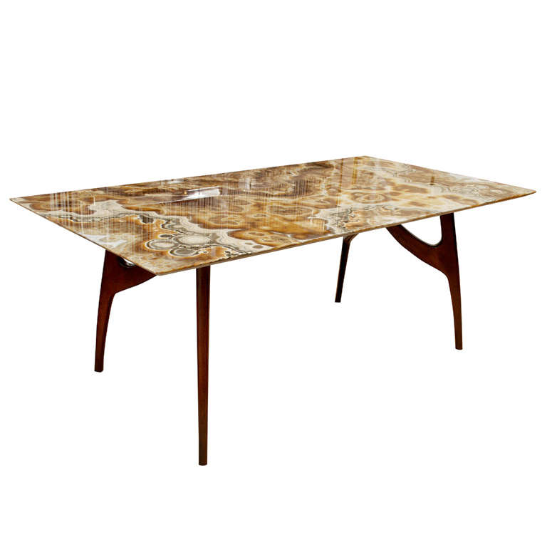 Italian Agate Top Dining Table