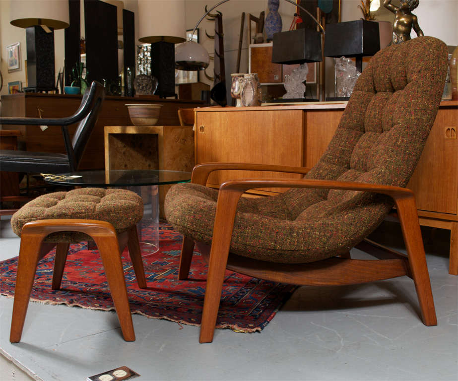 Scandinavian Danish Modern Lounge Chair and Ottoman at 1stDibs