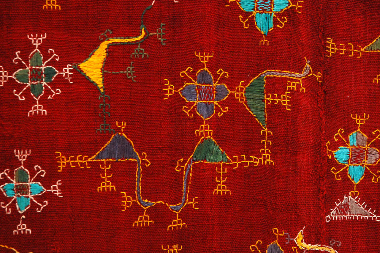 Gudjarati Indian Embroidery Wool Shawl 1