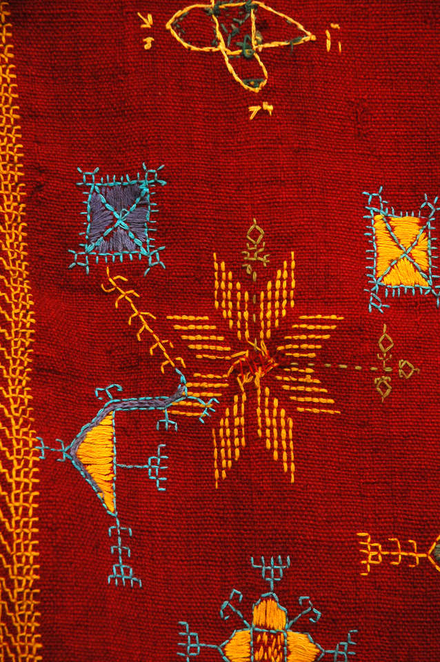 Gudjarati Indian Embroidery Wool Shawl 3