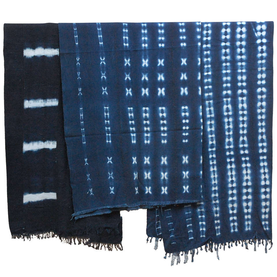 Vintage African Dogon Indigo Resist Dye Panels