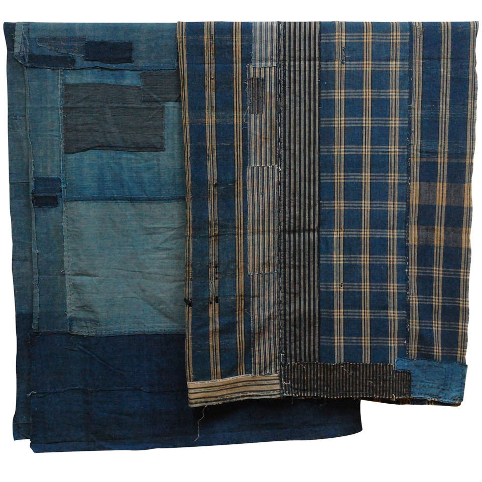 Japanese Indigo Cotton Boro Panels