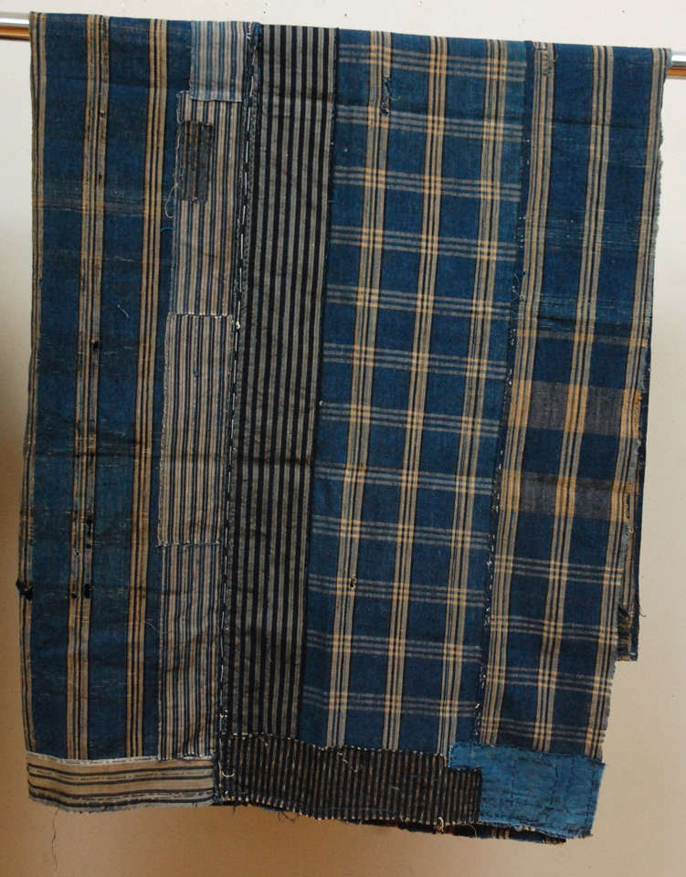 Japanese Indigo Cotton Boro Panels at 1stDibs