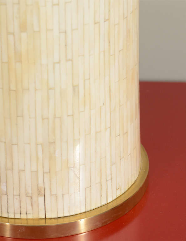 Brass Large Scaled Table Lamp, Handcrafted from Bone