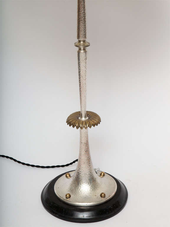 1920s Austrian Silver and Brass Art Deco Table Lamp In Excellent Condition In New York, NY