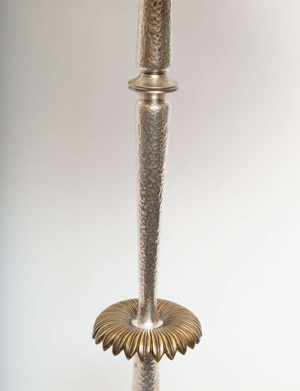 1920s Austrian Silver and Brass Art Deco Table Lamp 1