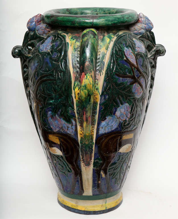 A monumental French 1920s ceramic vase.