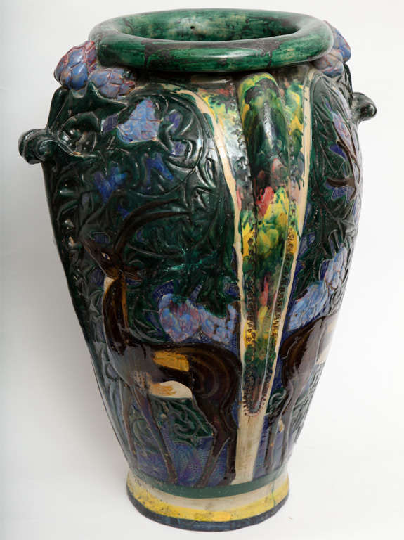 Art Deco Monumental French 1920s Ceramic Vase