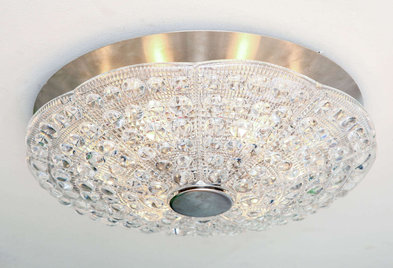 A Swedish Orrefors Flush Mounted Ceiling Light In Good Condition In New York, NY