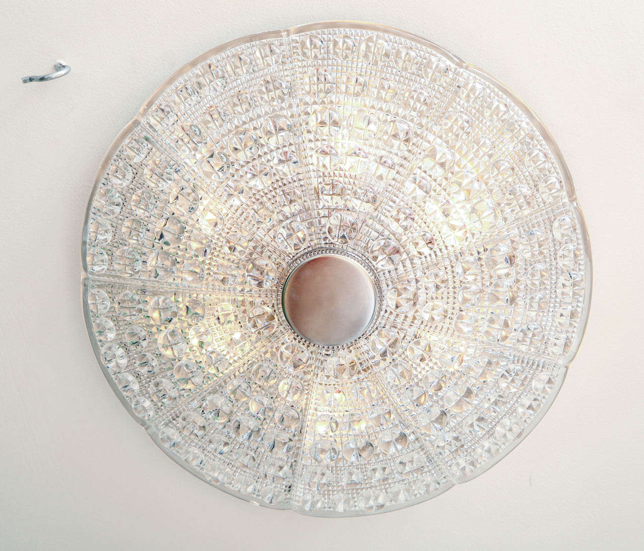 Mid-20th Century A Swedish Orrefors Flush Mounted Ceiling Light