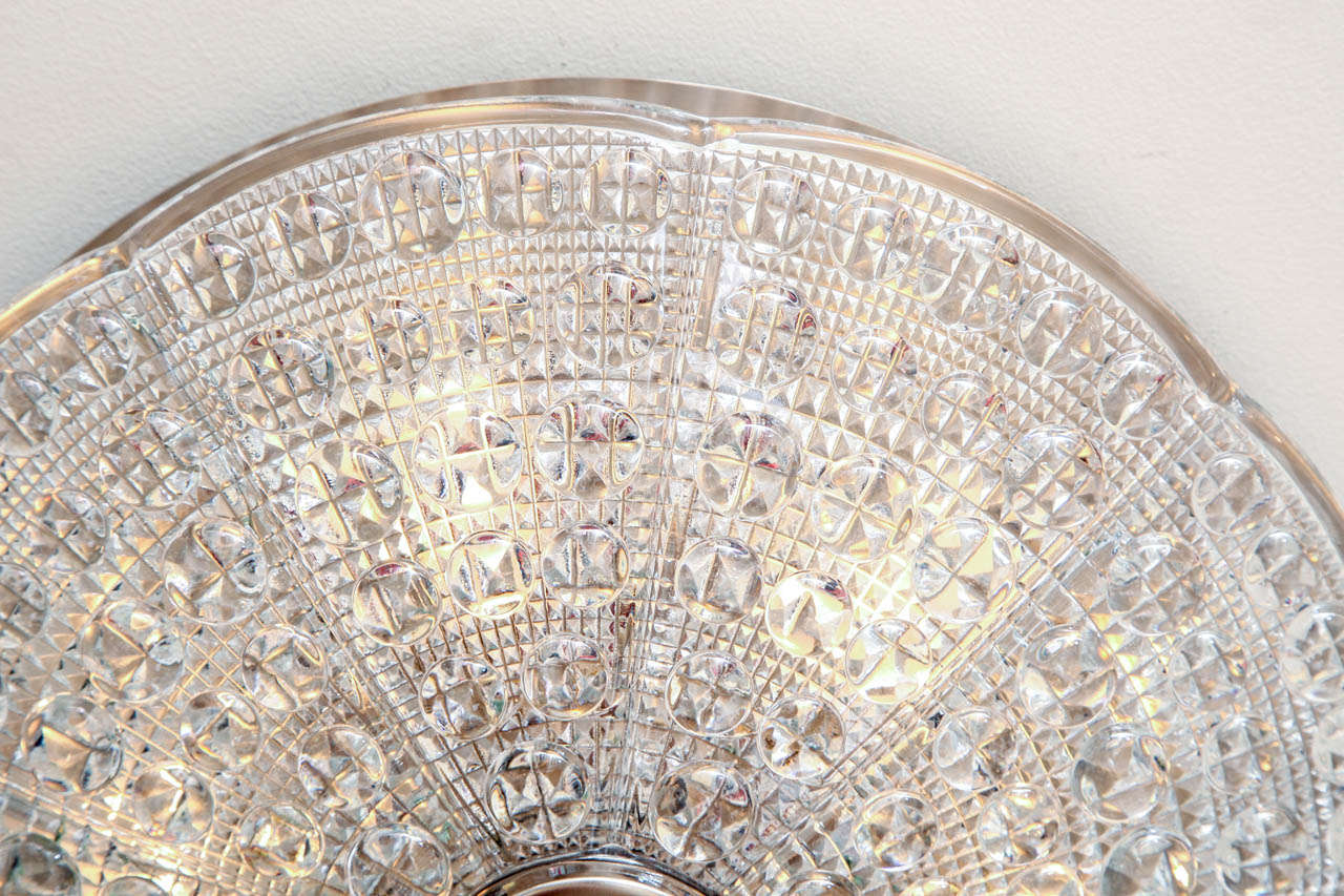 Glass A Swedish Orrefors Flush Mounted Ceiling Light