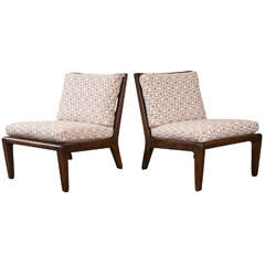 Vintage Pair of Armless Chairs In The Style Of Robsjohn-Gibbings For Widdicomb