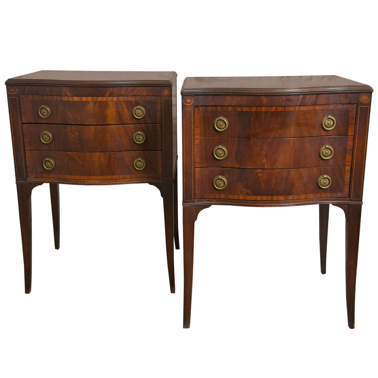 Pair Johnson-Handley-Johnson Mahogany Side Tables For Sale