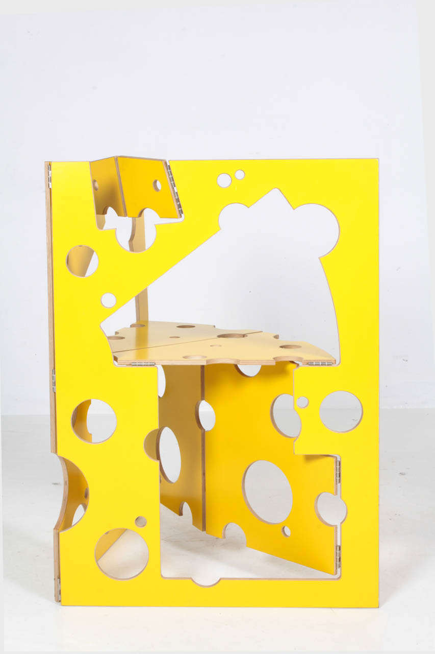 Contreplaqué Werner Schmidt chaise pliante triangulaire « fromage suisse » « Flatstuhl » 1991 en vente