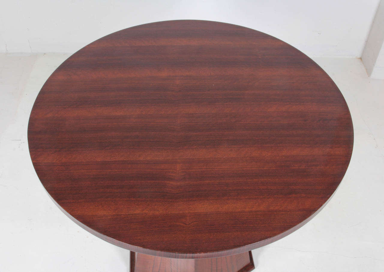 Mid-20th Century French Art Deco Dominique Attributed Round Occasional Table, circa 1930 For Sale