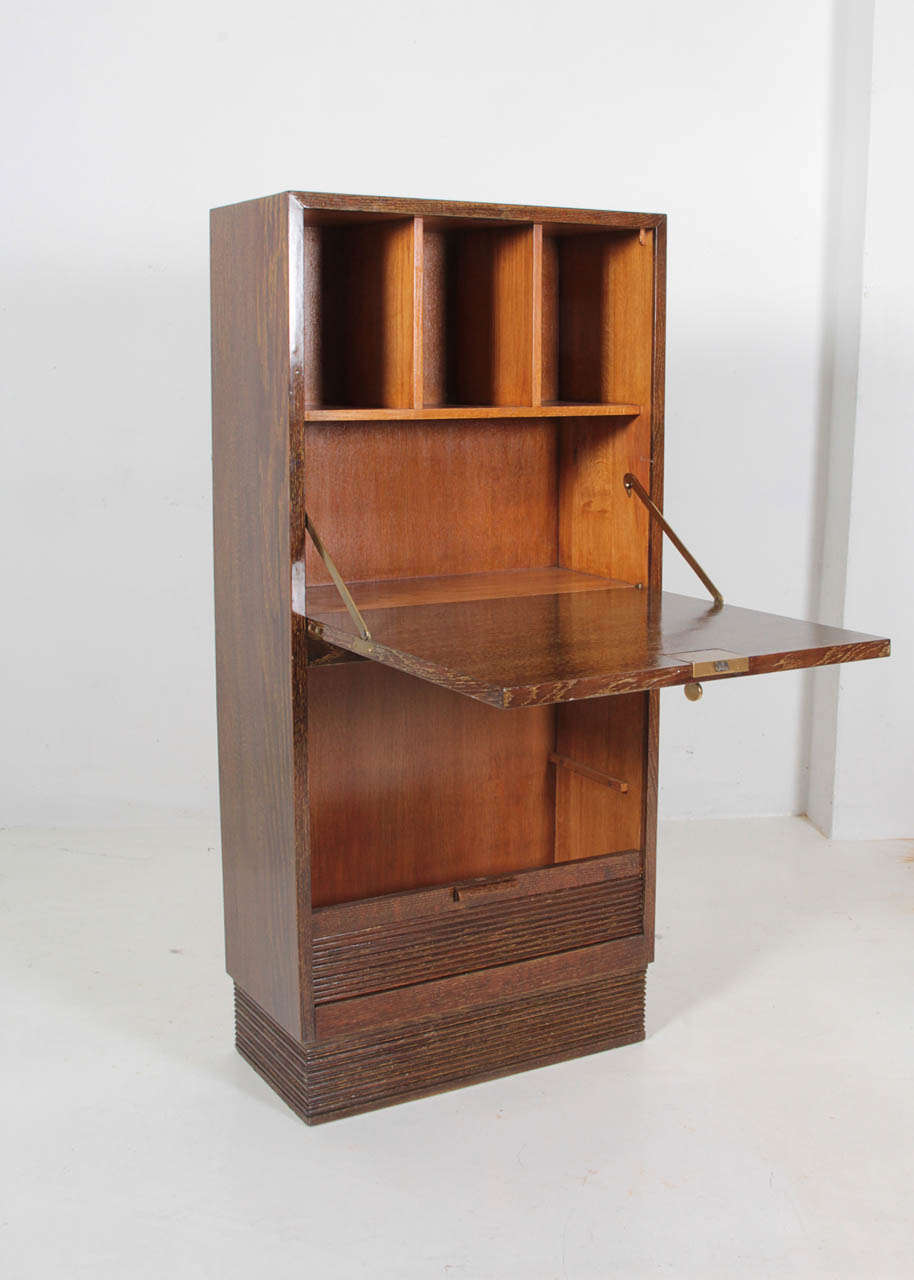Pierre-Emile Legrain (attr.) Pair of French Art Deco drop and roll front cabinets c. 1927 In Excellent Condition For Sale In New York, NY