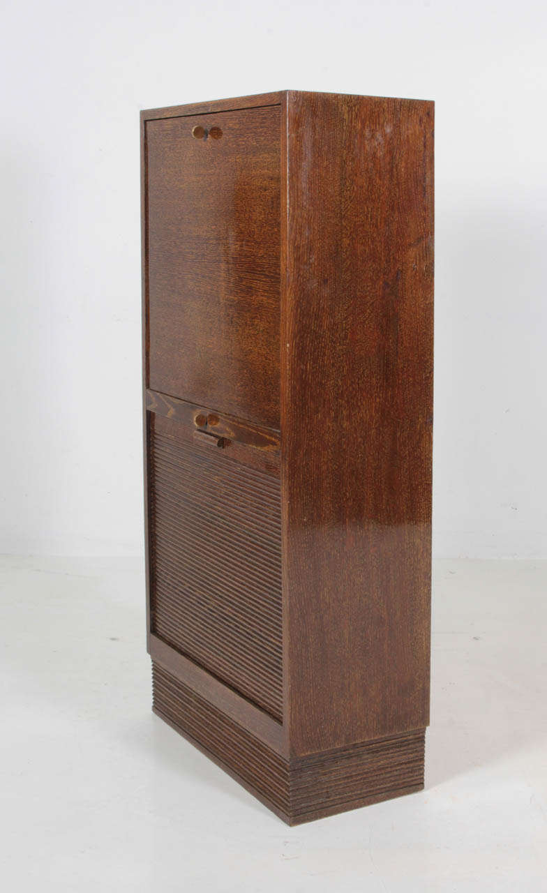 Pierre-Emile Legrain (attr.) Pair of French Art Deco drop and roll front cabinets c. 1927 For Sale 3