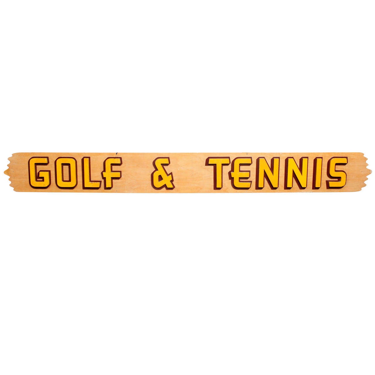 American Mid-Century Wooden Sign: Golf & Tennis For Sale