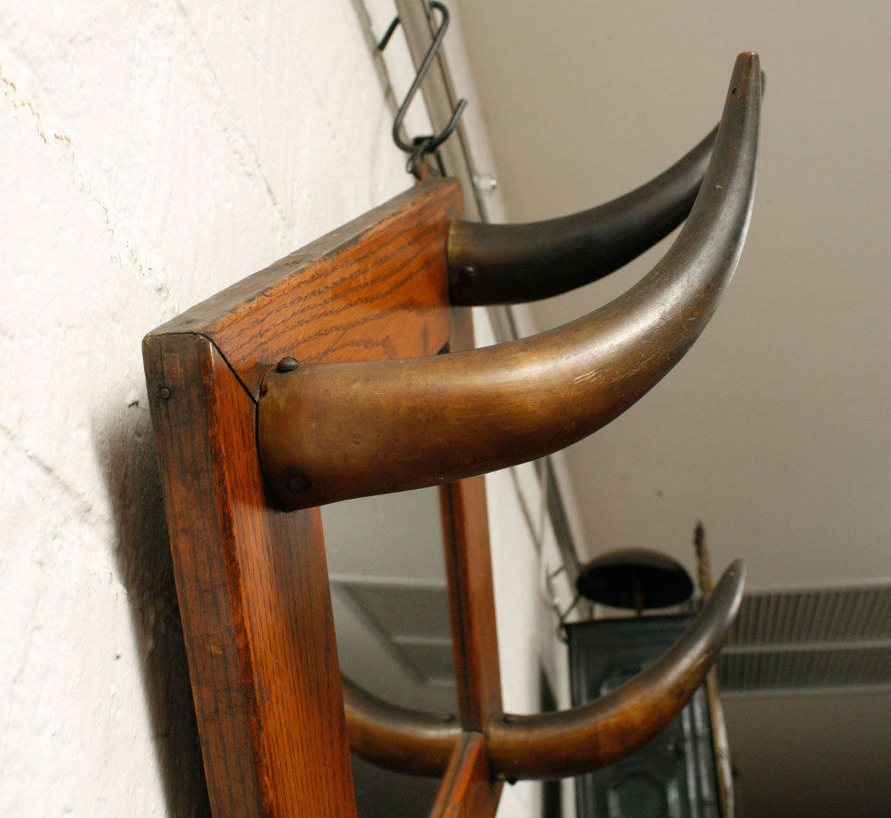 American Horn Hat Rack with Mirror For Sale at 1stDibs
