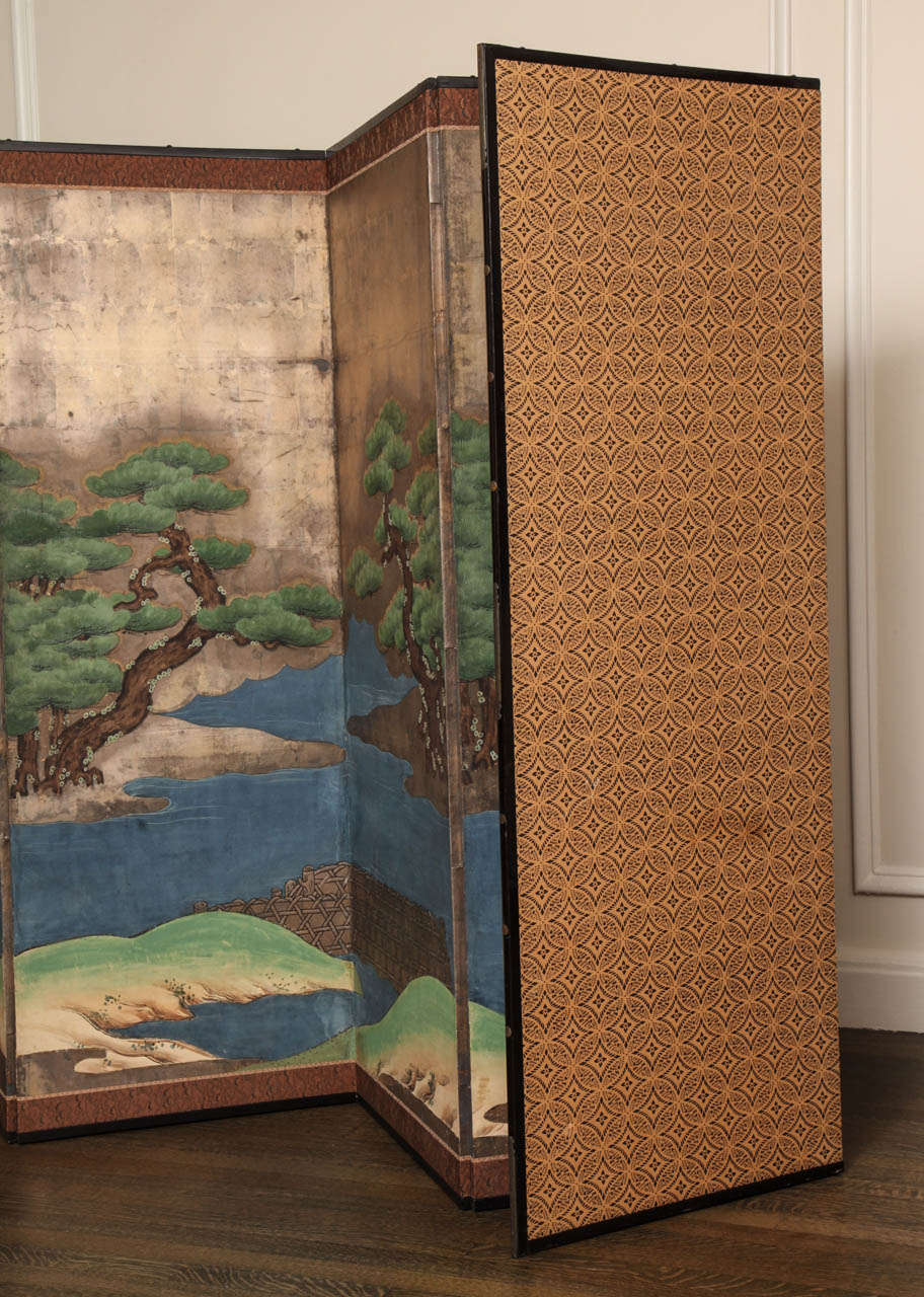 Edo Period (1603-1868) Hammamatsu Japanese Six-Fold Standing Screen 1