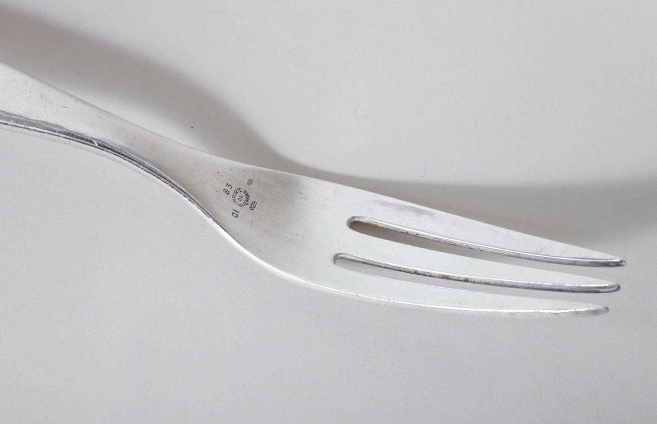 Georg Jensen Sterling Silver Fork and Spoon Serving Set #83 In Excellent Condition In New York, NY