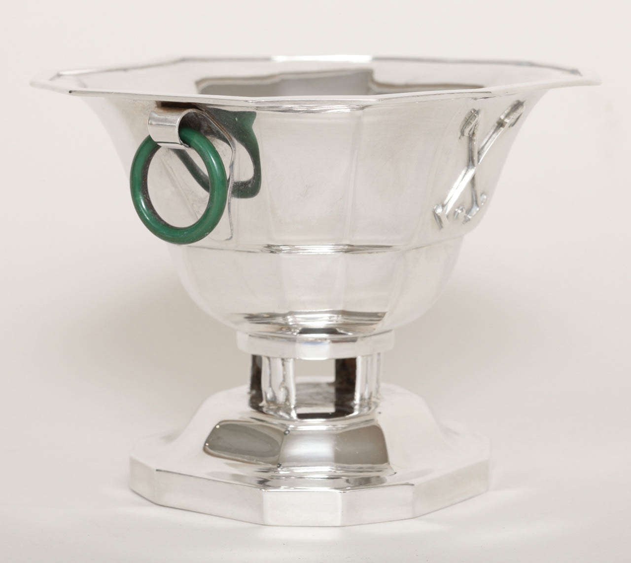 Jacques & Pierre Cardeilhac French Art Deco Sterling Silver and Jade Polo Trophy In Excellent Condition In New York, NY