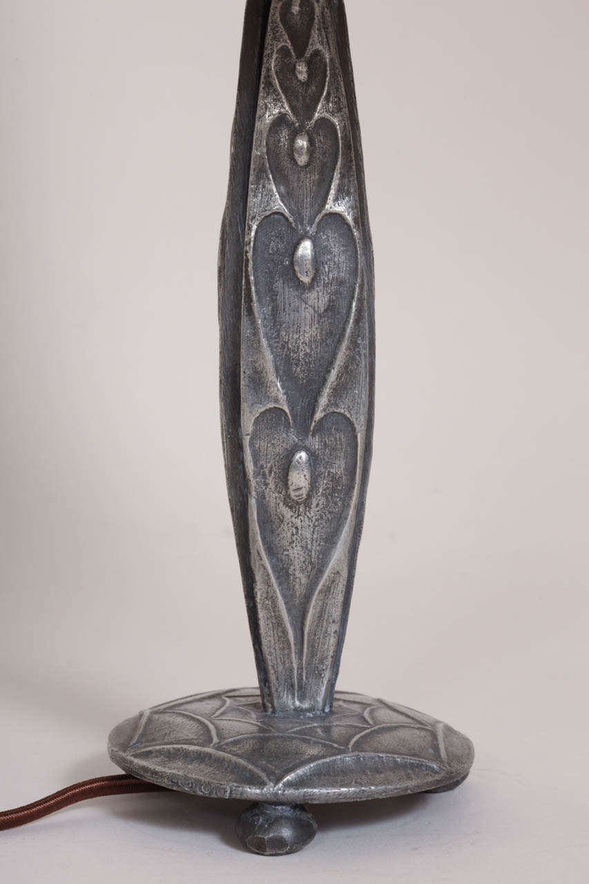 Pierre Lucien DuMont Art Deco Pewter Table Lamp 3