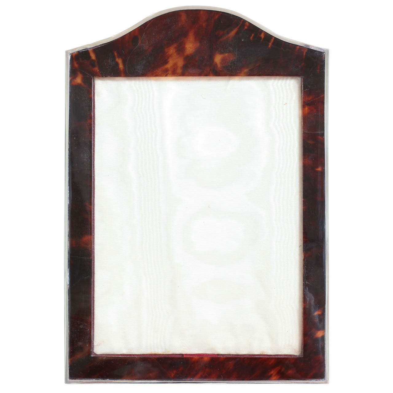Charles Henry Dumenil Art Deco Faux Tortoiseshell and Silver Photograph Frame For Sale
