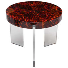 Liz O'Brien Editions Sam Table in Faux Tortoiseshell Finish