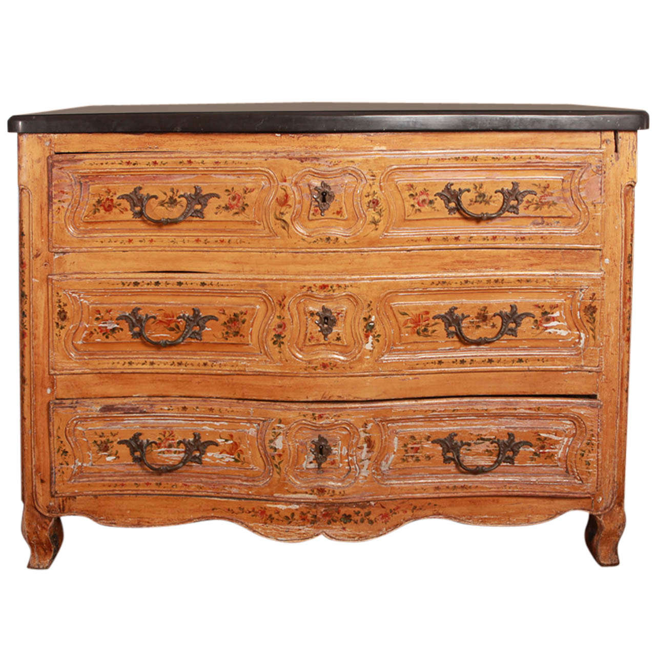 18th Century Provincial Louis XV Painted Commode For Sale