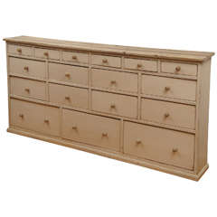 English 17 Drawer Painted Multi Base