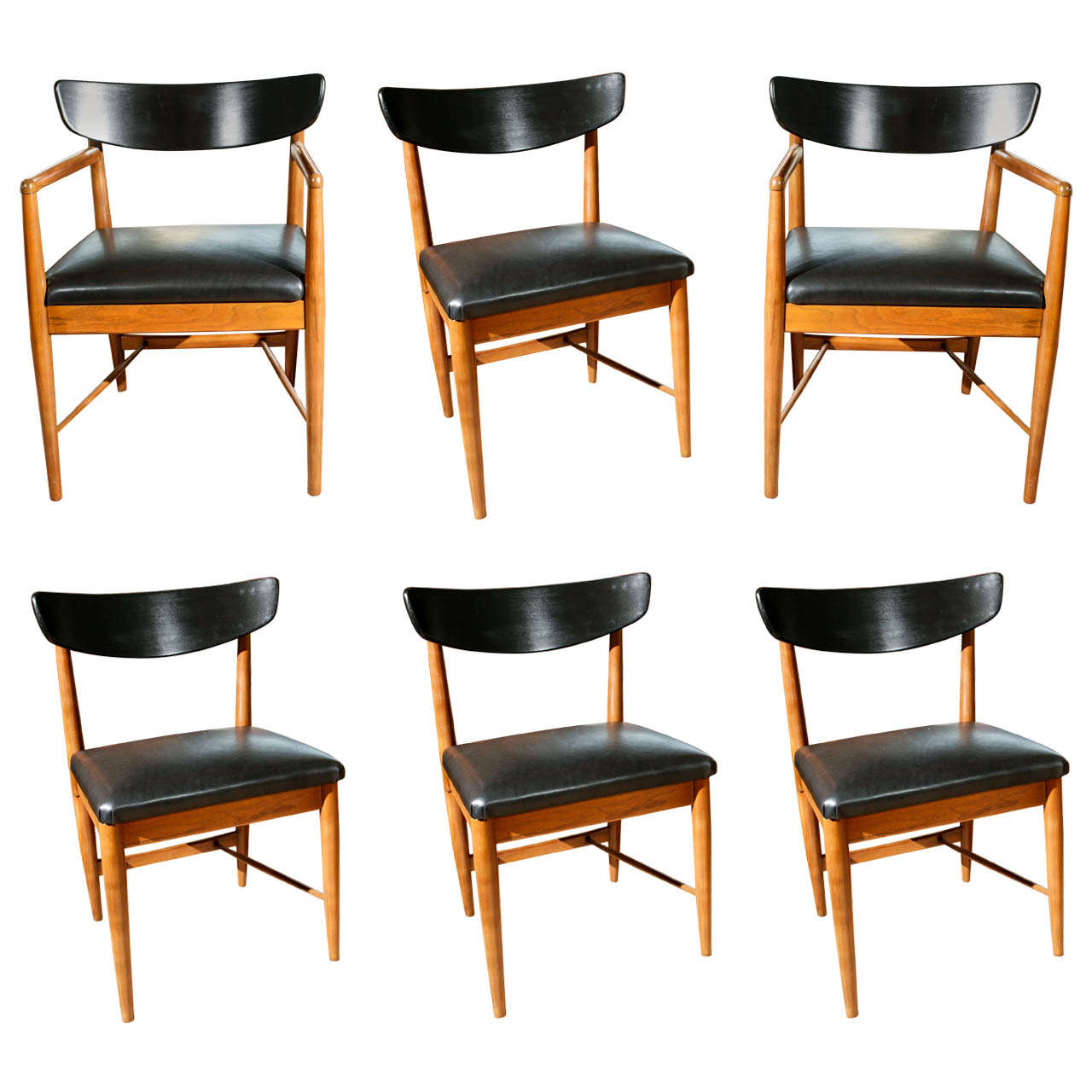 Set of Six American of Martinsville "Surfboard" Dining Chairs
