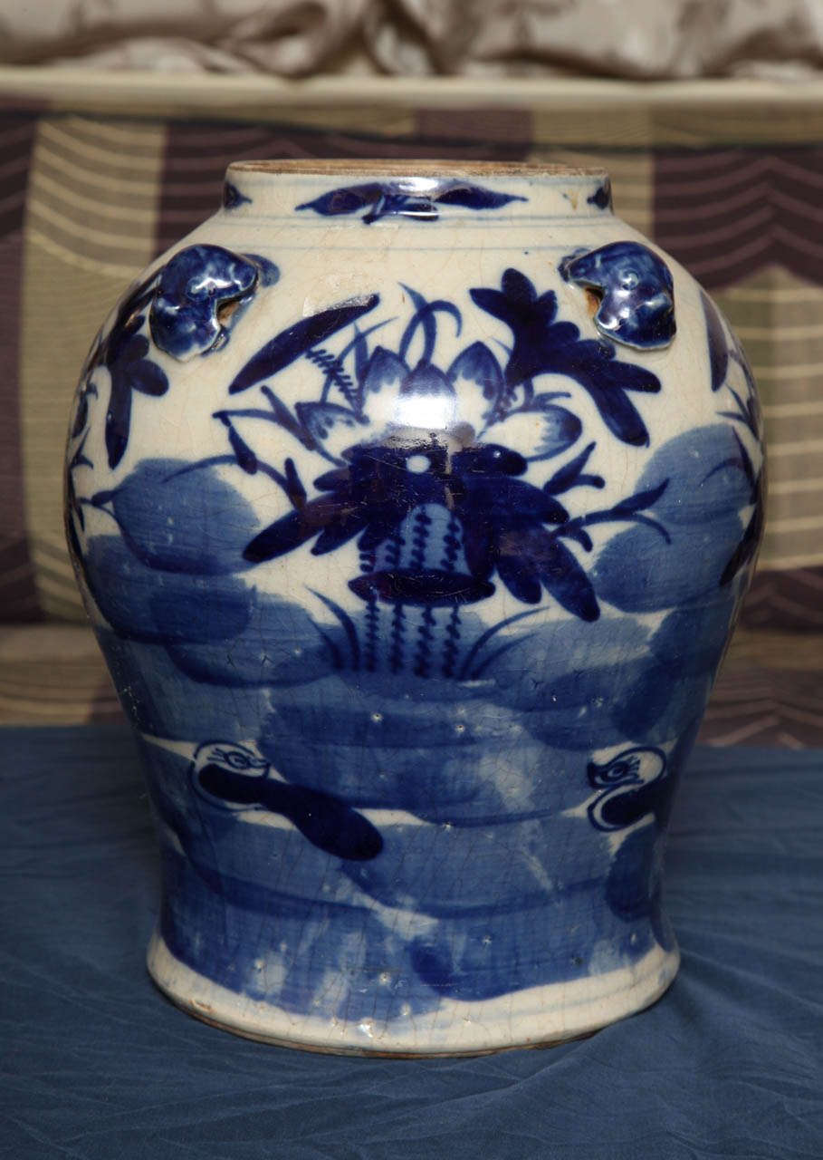 Export porcelain temple jar with exuberant floral painting