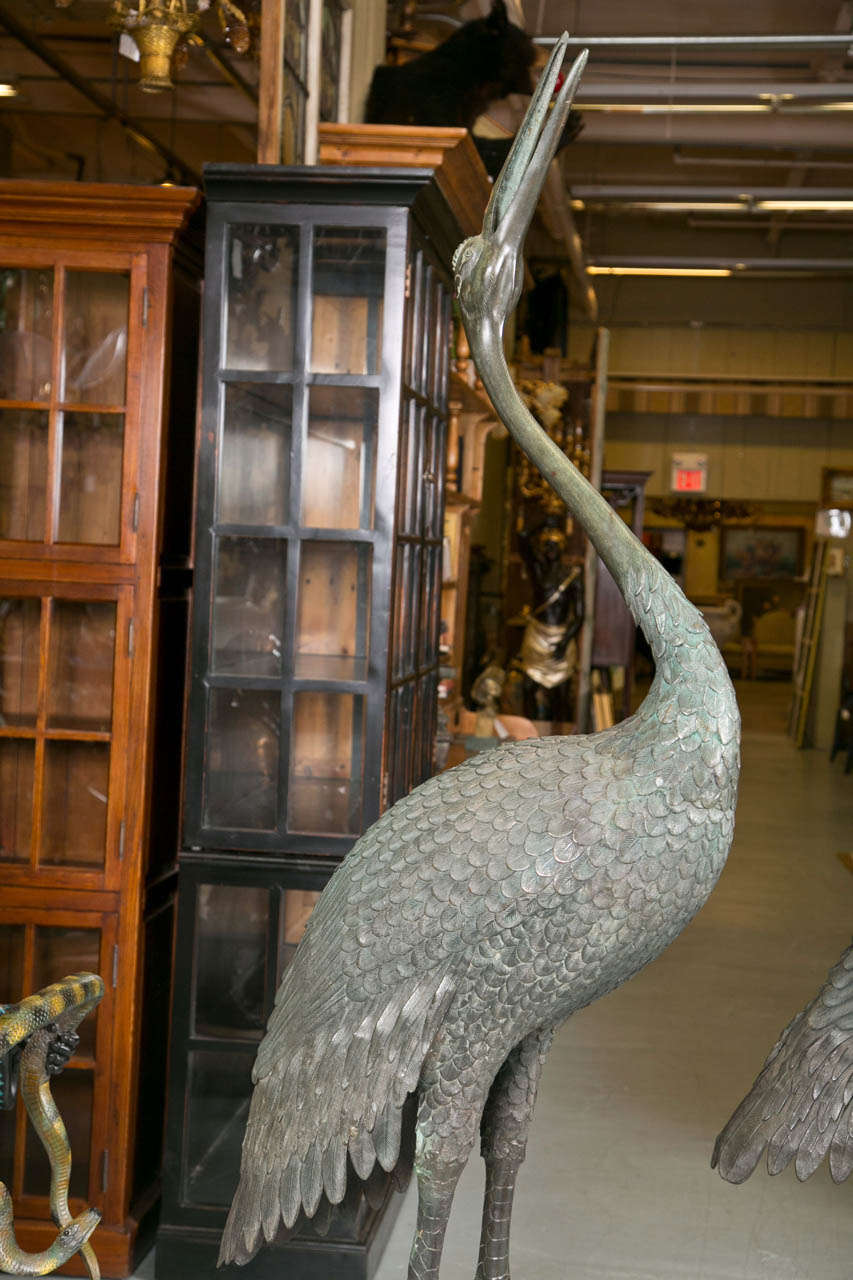 Vintage Large Pair of Tall Bronze Cranes / Storks at 1stDibs | bronze ...