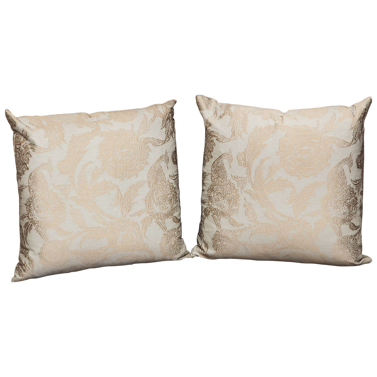 British Colonial Silk Elegant Pillows by Arlene Angard For Sale